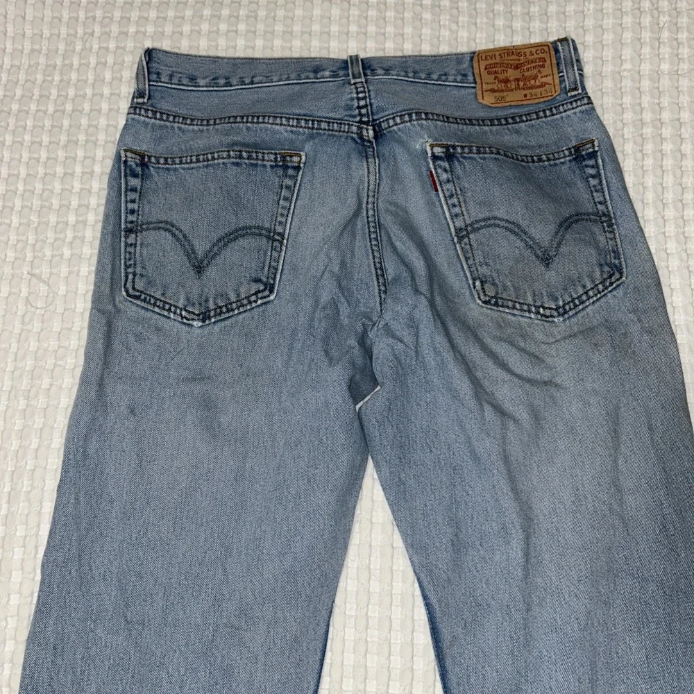Vintage Y2K Levi's 505 Jeans 34x34 Light Wash Destroyed Distressed Grunge
